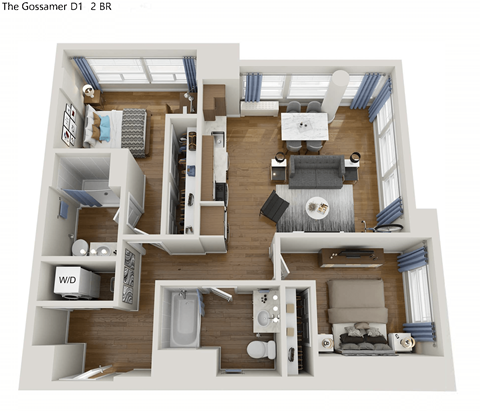 937 square foot 2 bedroom